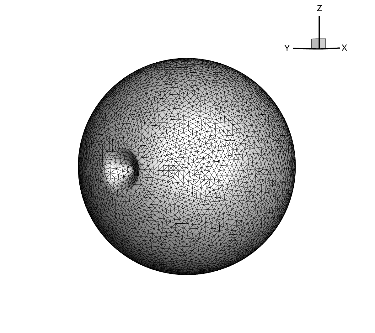 Sphere with defect - 3D mesh